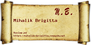 Mihalik Brigitta névjegykártya
